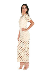 WOW COUTURE SHEER BANDAGE MAXI DRESS